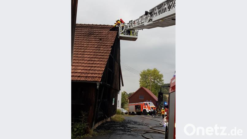 Die Kemnather Wehr wurde mit der Drehleiter eingesetzt. Bild: mde