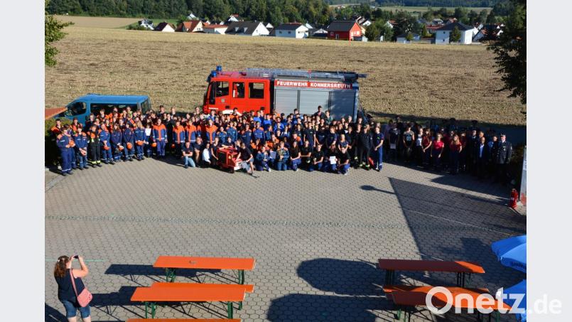 Am 13. Jugendleistungsmarsch des Kreisfeuerwehrbandes Tirschenreuth nahmen 34 Mannschaften mit insgesamt 136 Jugendlichen teil. Bild: jr