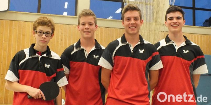 Die Jungen I mit Michael Ostermayer, Christoph und Johannes Schneider, und Nico Troglauer starten in der höchsten Spielklasse in Bayern. Bild: ttv