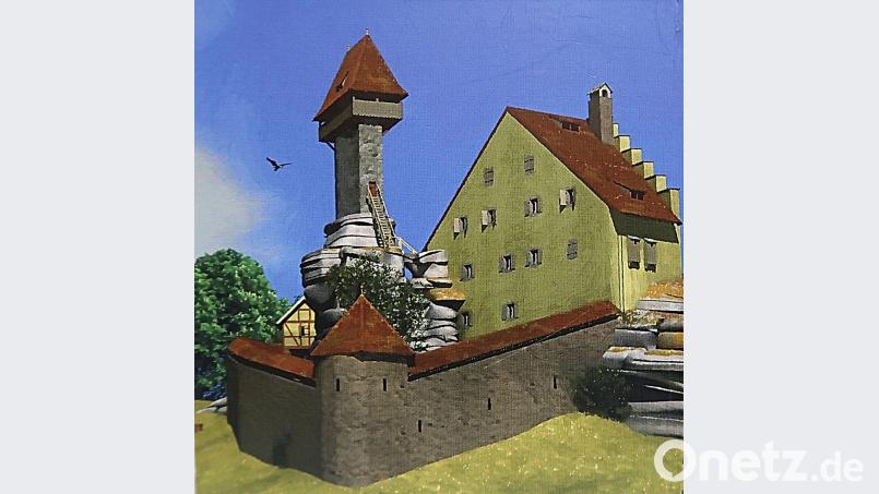 Die von Franz Hoffmann erstellte 3-D-Rekonstruktion ermöglicht eine detaillierte Ansicht der früheren Burg Weißenstein. Bild: exb
