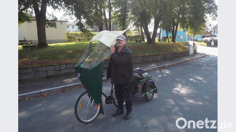 Gustav Plursch fährt von Österreich nach Tschechien und macht Station in Eslarn. Bild: gz
