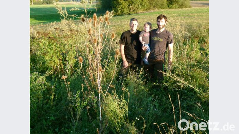 Für Jagdpächter Martin Gottsche (links) und Jagdgenossenschaftsvorsitzenden Georg Karl sind Blühfächen eine Bereicherung der heimischen Natur und ein geschätzter Lebensraum für Tier- und Insektenwelt. Bild: rn