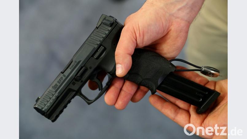 Die Pistole SFP9-TR (Kaliber 9x19) vom deutschen Hersteller Heckler &amp; Koch ist die neue Dienstpistole der bayerischen Polizei. Bild: agentur_dpa
