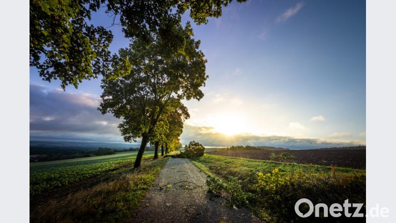 Nach dem Sturm &quot;Fabienne&quot; leuchtet der Himmel auf der &quot;Hohen Straße&quot; bei Kohlberg. Bild: pml