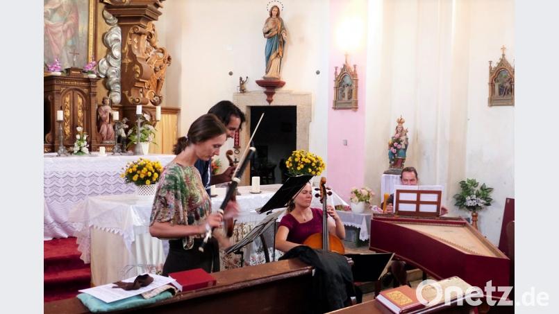 Das „Collegium Marianum“ bei seinem Auftritt in Hesselsdorf in der St. Margareta-Kirche. Bild: tu