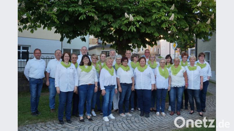Mit einem Jubiläumskonzert am Samstag, 29. September, im Schloss Fockenfeld feiert das Ensemble „Singaweng“ sein zehnjähriges Bestehen. Geleitet wird der Chor seit der Gründung von Sieglinde Kusche-Konrad (Neunte von rechts). Bild: jr