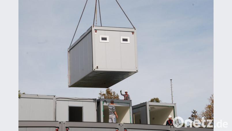 Container-Provisorium für 19 Realschulklassen. Bild: Andreas Royer