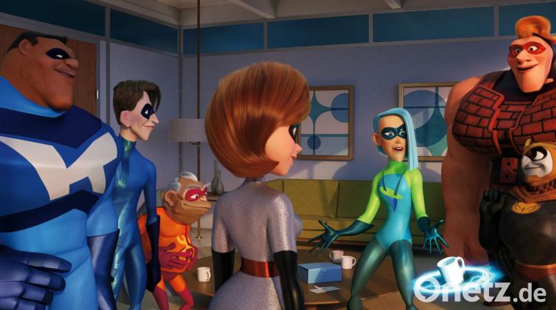 Neuer Film, neue Superhelden. In „Die Unglaublichen 2“ treten einigen neue Damen und Herren mit ganz speziellen Kräften auf. Bild: Disney Pixar/dpa