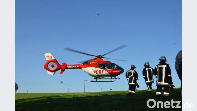 Der Rettungshubschrauber Christoph 80 brachte den schwerverletzten Mann ins Klinikum nach Weiden. Bild: dob