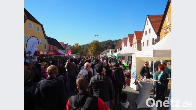 Dichtes Gedränge herrscht am Sonntag beim beliebten Bauernmarkt in der Kreisstadt. Bild: krb