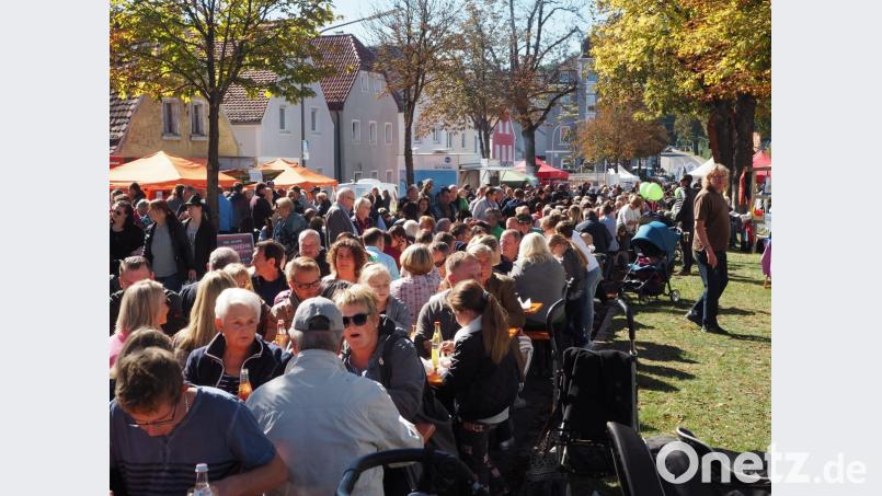 Der Neustädter Bauernmarkt ist wieder ein voller Erfolg. Das schöne Wetter lockt zahlreiche Gäste aus der Region in die Kreisstadt. Bild: krb