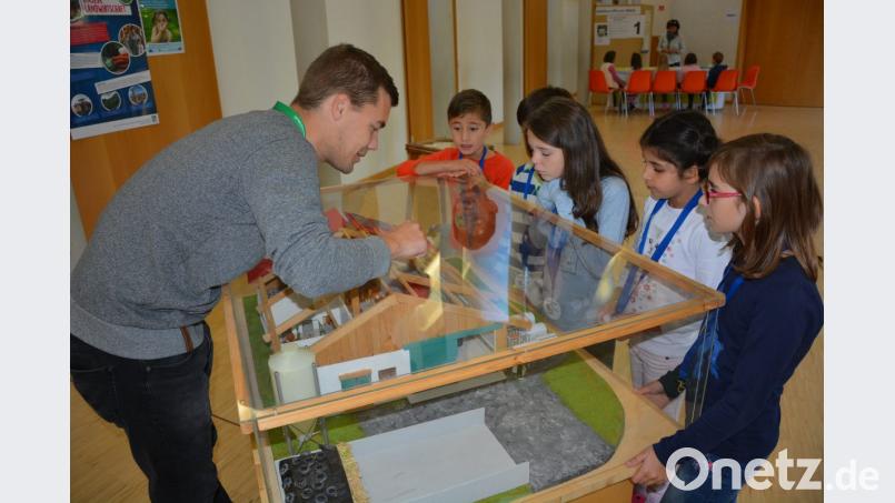 Die Kinder erhielten Einblicke in einen modernen Laufstall. Bild: jr