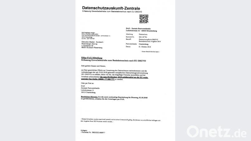 Das sind die Rundschreiben, die eine Briefkastenfirma verschickt. Sie trudeln derzeit bei vielen Betrieben ein – Vorsicht ist geboten. Bild: ge