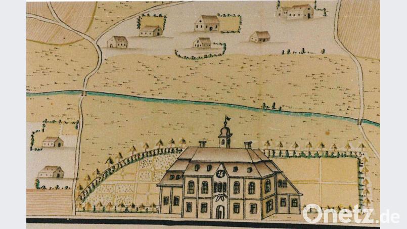 Der alte undatierte Plan aus dem Privatarchiv des ehemaligen Landtagsabgeordneten Heinz Donhauser zeigt das Raigeringer Hofmark-Schloss. Bild:  privat