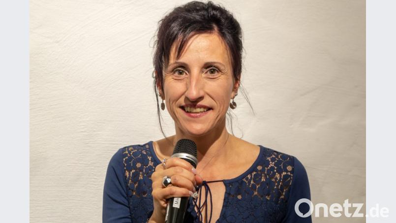 Bürgermeisterin Tanja Schiffmann während ihrer kurzen Ansprache. Bild: pml