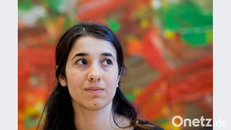 Die Menschenrechtsaktivistin Nadia Murad Basee Taha erhält den Friedensnobelpreis 2018. Bild: Julian Stratenschulte/dpa