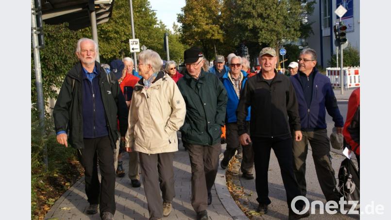 Dreitägige Wanderung der Amberger Bayerischer-Waldverein-Sektion rund um den Truppenübungsplatz Grafenwöhr. Alt-Oberbürgermeister Wolfgang Dandorfer (links) führt die Gruppe an. Bild: Stadt Amberg/grt