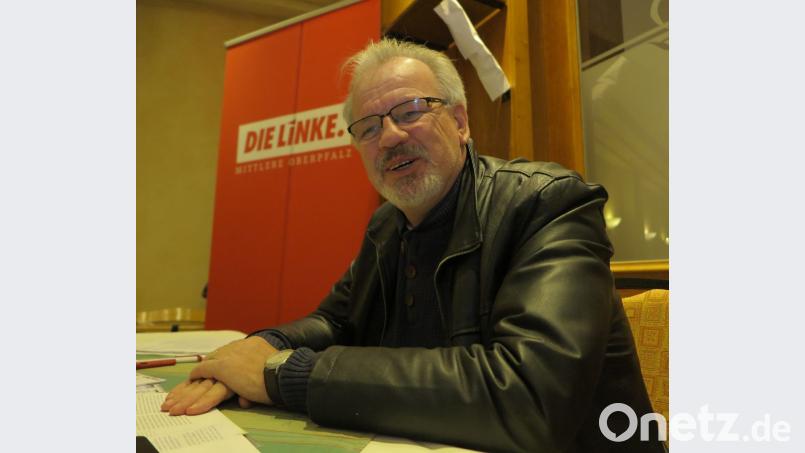 MdB Haralds Weinberg sprach beim Wahlkampffinale der Partei "Die Linke". Bild: Hirsch