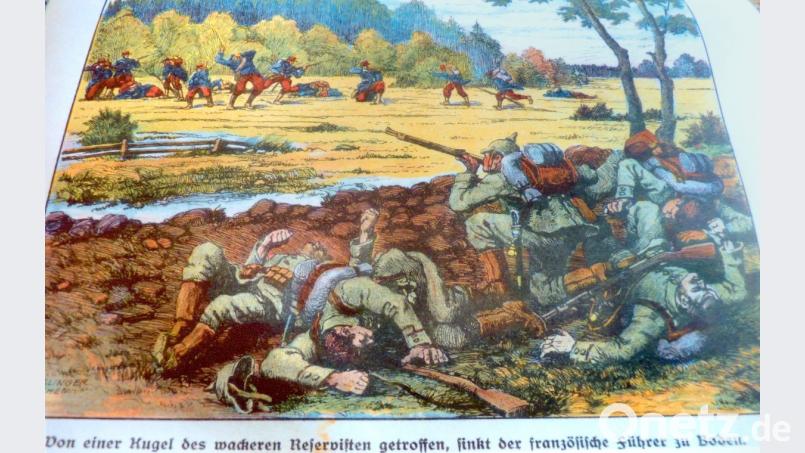 Solche Bilder – deutsche Infanteristen schießen auf französische – sollten der deutschen Öffentlichkeit einen Eindruck vom Krieg geben. Dass die Realität viel grausamer war, erlebte Heinrich Engel am eigenen Leib. Bild: Hans Pirner