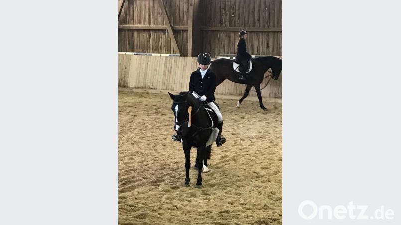 Zwei Podestplätze schafft Lena Kausler auf Chipsy. Im Reiterwettbewerb stehen die beiden ganz oben auf den Treppchen, im Springreiterwettbewerb belegen sie Platz drei. Bild: luk