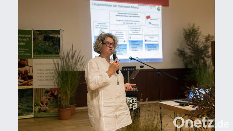 Beim Vortrag von Eva Gibhardt von der Steinwald-Allianz zum Thema: „Biodiversität in der Ökomodellregion Steinwald am Beispiel Topinambur“ gab es reichlich Infos rund um die Wunderfrucht, Naturschutz und Ernährung. Bild: dtr