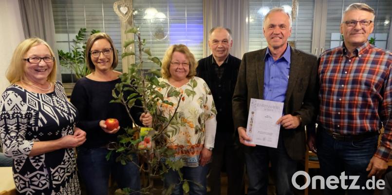 Der Obst- und Gartenbauverein begrüßt das 200. Mitglied und ehrt langjährige Mitglieder.
Von links: Vorsitzende Rita Rosner, Verena Beege, stellvertretende Bezirksvorsitzende Rosa Prell, stellvertretender Kreisvorsitzender Herbert Wolf, Werner Löw und Ausschussmitglied Dietmar Kledtke. Stefan Würner und Berta Weig waren verhindert. Bild: le