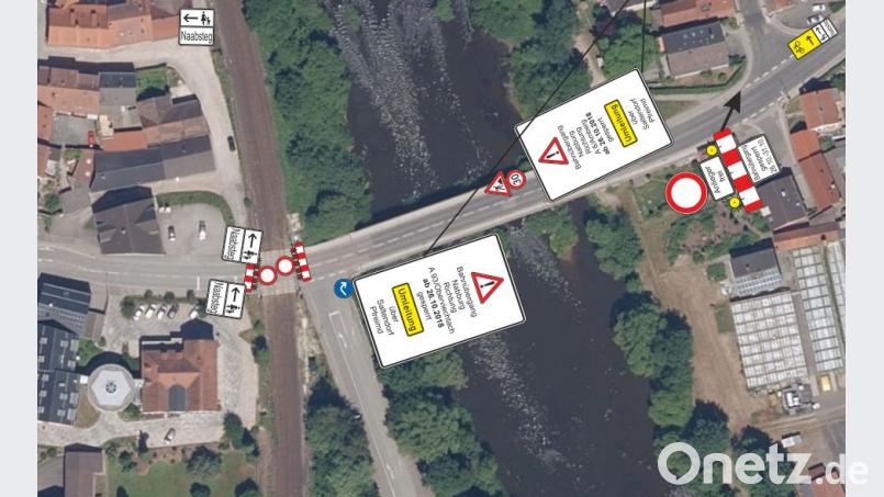 Detailplan Bahnübergang Nabburg Bild: Landratsamt Schwandorf