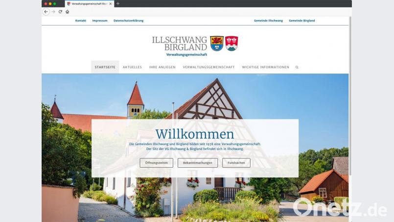 So sieht die neue Website der Verwaltungsgemeinschaft Illschwang aus. Nach einer Erprobungsphase soll sie voraussichtlich Mitte November das Licht des Internets erblicken. Bild: esb
