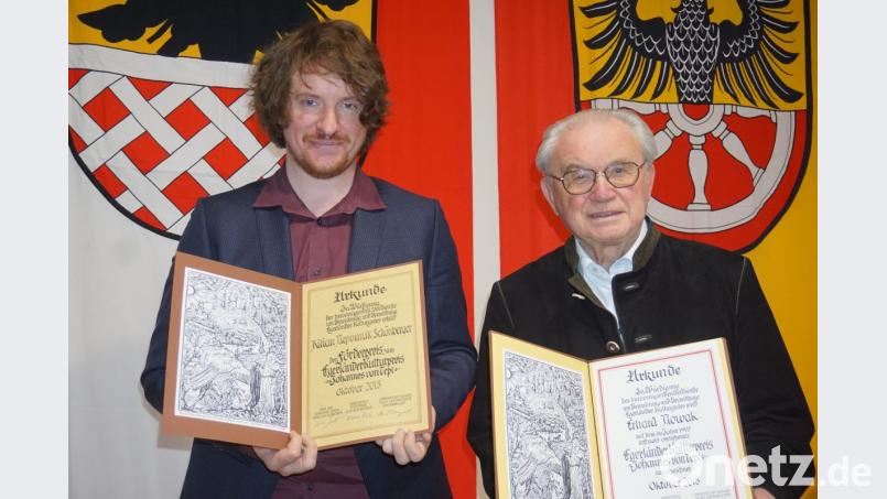 Die Preisträger Kilian Nepomuk Schönberger (links, Förderpreis) und Erhard Nowak (Hauptpreis). Bild: fppp