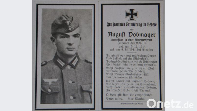 August Dobmayer wurde nur 28 Jahre alt und fiel am 9. Dezember 1941 bei Moskau. Er war einer Minenwerferabteilung zugeteilt. Daheim sollte er die elterliche Buchbinderei übernehmen. Daraus wurde nichts mehr. Bild: dob