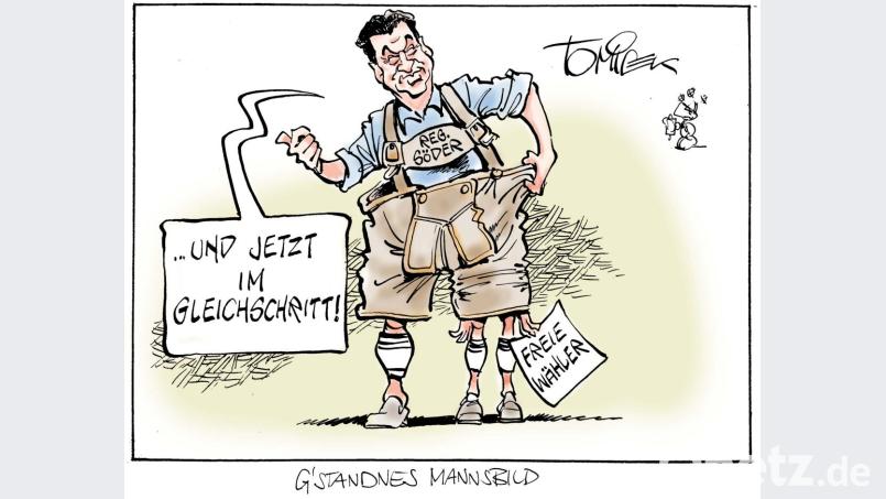 So sieht unser Karikaturist Tomicek Markus Söders Rolle als Landesvater. Bild: Tomicek