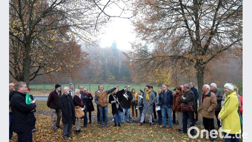 Ortstermin im dichter werdenden Nebel. Der Bauausschuss machte sich am Mittwoch am Südhang ein Bild von den Blickachsen hinunter ins Tal. Dann rückte die CSU vom geplanten Bebauungsplan für die drei Anwesen Südhang 6, 8 und 10 wieder ab. Bild: Wolfgang Steinbacher