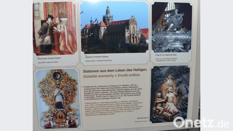 Auf der Tafel können die verschiedenen Stationen des St. Johannes Nepomuk verfolgt werden. Bild: dob