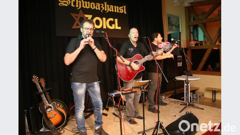 Bereits seit 1984 spielt und singt sich "O'Malley" kreuz und quer durch Deutschland. Nicht zum ersten Mal gastierte das Trio aus dem Frankenland beim Schwoazhansl in Falkenberg. Bild: wro