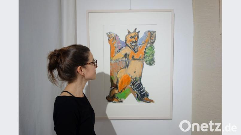 Markus Lüpertz hat die Oper „Una cosa rara“ für Regensburg mit Bühnenbildern ausgestattet. Die Skizzen hierfür gibt es derzeit in der Galerie „Art Affair“. Bild: Susanne Wolke