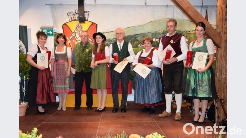 Die ausgezeichneten Musikgruppen des Zwieseler Fink. Mit dabei Vorsitzende Heidi Banzer (links) vom Zitherclub Erbendorf Bild: njn