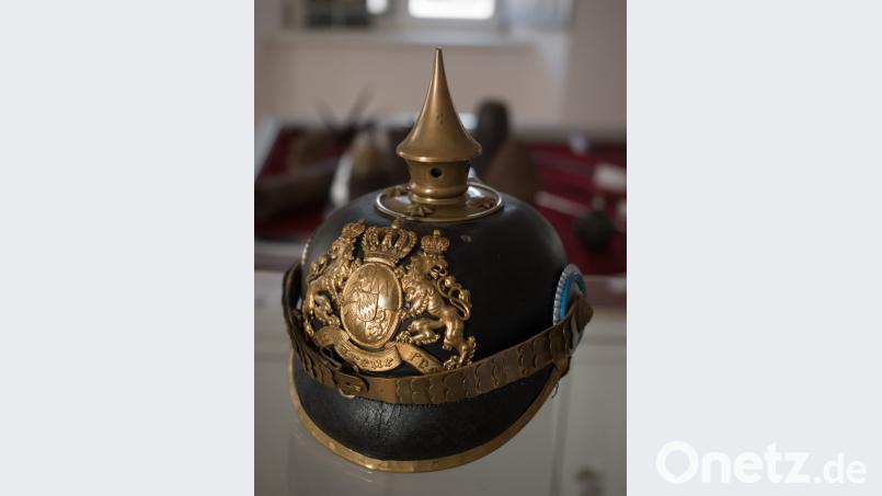 Pickelhaube für Einjährig-Freiwilliger der Infanterie. Bild: tr