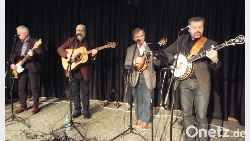 Jan Vobruba (Bass), Bretislav Habernal (Guitar), Peter Lang (Mandoline) und Slavek Vrba am Banjo (von links) sind die Band Bluegrass Music aus Holysosov. Bild: e