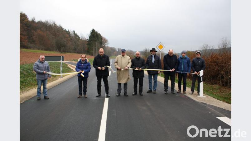 Bei der Einweihung: Reinhold Sternkopf vom Bauamt Pressath (von links), Bürgermeister Werner Walberer, Landrat Andreas Meier, Henner Wasmuth (Leiter Staatliches Bauamt), Vizelandrat Albert Nickl, Josef Gleißner (Landratsamt), Kreiskämmerer Alfons Bauer, Baudirektor Gerhard Kederer und Bauleiter Hans Geschrey (beide Staatliches Bauamt). Bild: bjp