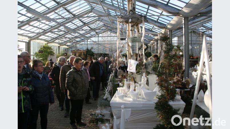Noch mehr Besucher als in den vergangenen Jahren interessierten sich diesmal für die Angebote beim "Weihnachts-Lichterfest" der Gärtnerei Schinner. Bild: wro