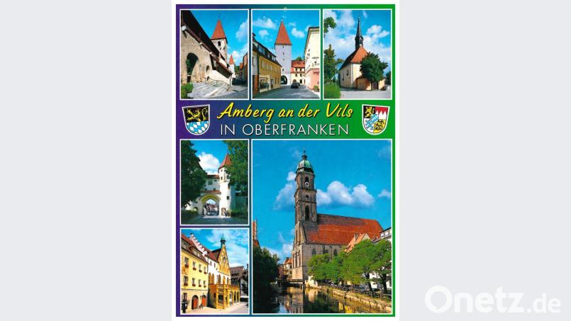 Allmächd, Amberg in Oberfranken? Im Jahr 2000 gab es diese Postkarte in einem Amberger Schreibwarengeschäft zu kaufen. Bild: roa
