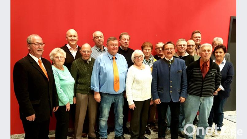 Vorsitzender Anton Hauer (links) ehrte zahlreiche MItglieder für langjährige Treue. Bild: ckl