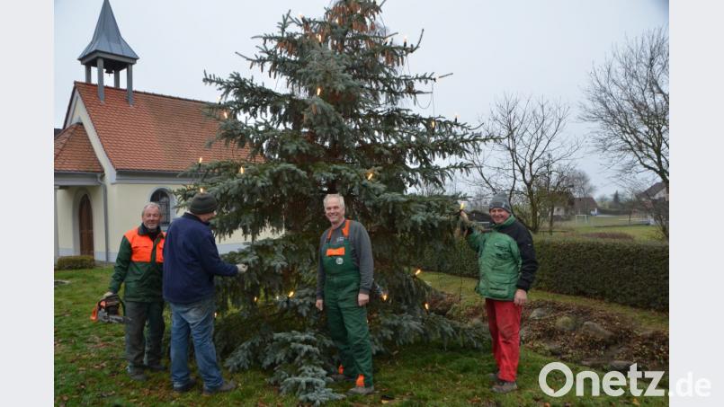 Wenn die Männer aus Obertresenfeld anrücken, wird jeder Baum zu einer Besonderheit. Sie helfen tatkräftig zusammen und warten nicht, bis der Bauhoftrupp vorbeikommt und Hand anlegt, wie es in anderen Orten der Großgemeinde alljährlich der Fall ist. In Obertresenfeld gilt: "Selbst ist der Mann und der packt an." Bild: dob