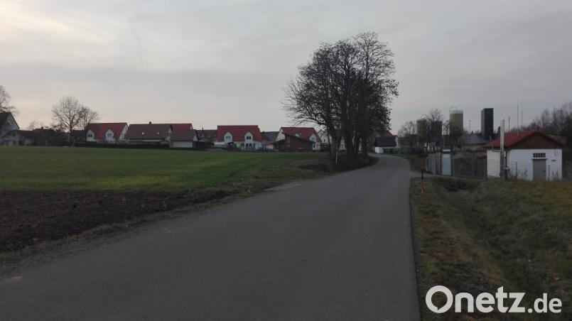 Das Kreisbauamt schlagt vor, nördlich der Wegeverbindung nach Röslas ein Sondergebiet „Gemeinbedarf“ (rechts, mit Pumpwerk) und südlich davon ein allgemeines Wohngebiet (links) mit acht Parzellen auszuweisen. Bild: ak