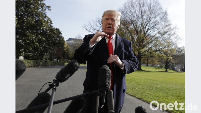 Donald Trump, Präsident der USA, spricht mit Reportern vor dem Weißen Haus, bevor er sich auf den Weg zum G20-Gipfel in Argentinien macht. Ob der ein Erfolg wird, hängt vor allem auch an ihm. Bild: Evan Vucci/dpa