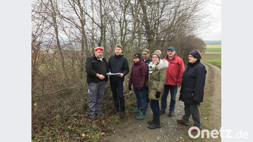 Für die unterschiedlichen Pflegemaßnahmen besprachen die Beteiligten vor Ort die weiteren notwendigen Rückschnittarbeiten. Bild: exb