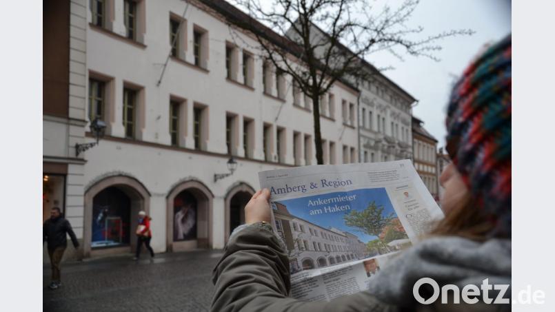 Was wird aus dem ehemaligen Kaufhaus Storg in der Bahnhofstraße? Der Ankermieter ist laut Gewerbebau noch immer am Haken. In diesem Jahr wird sich im Leerstand aber nichts mehr tun. Bild: upl