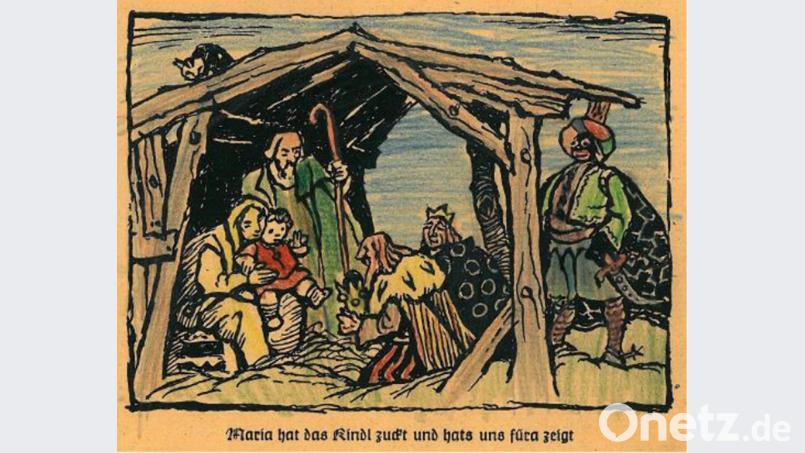 Zur Friedensweihnacht 1945 illustrierte Carl Storch das idyllische Krippenlied &quot;O Wunna über Wunna&quot;. Diese und weitere Kunstwerke zum Thema &quot;Weihnachtslieder&quot; sind ab 7. Dezember in der Winterausstellung des Kemnather Museums zu betrachten. Repro: bjp Bild: bjp