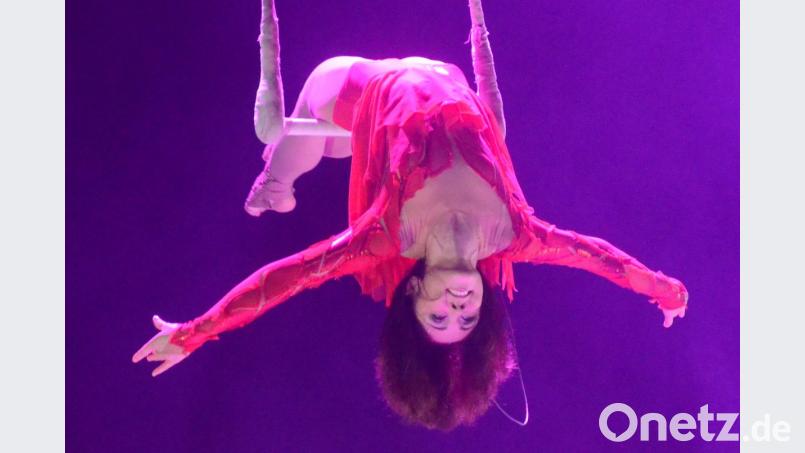 Hochseilartisten versetzten das Publikum in Staunen. Bild: Kunz