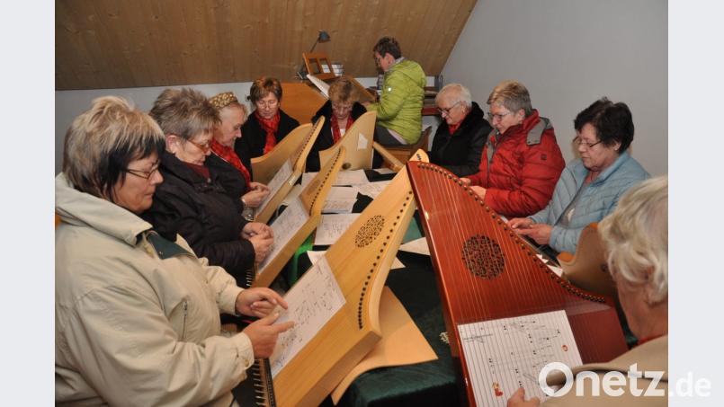 Die Veeh-Harfen-Gruppe der Musikschule Neustadt/WN, unter Leitung von Maria Wildenauer (links), gestaltete das Patrozinium mit ruhigen Klängen würdevoll mit. Bild: dob